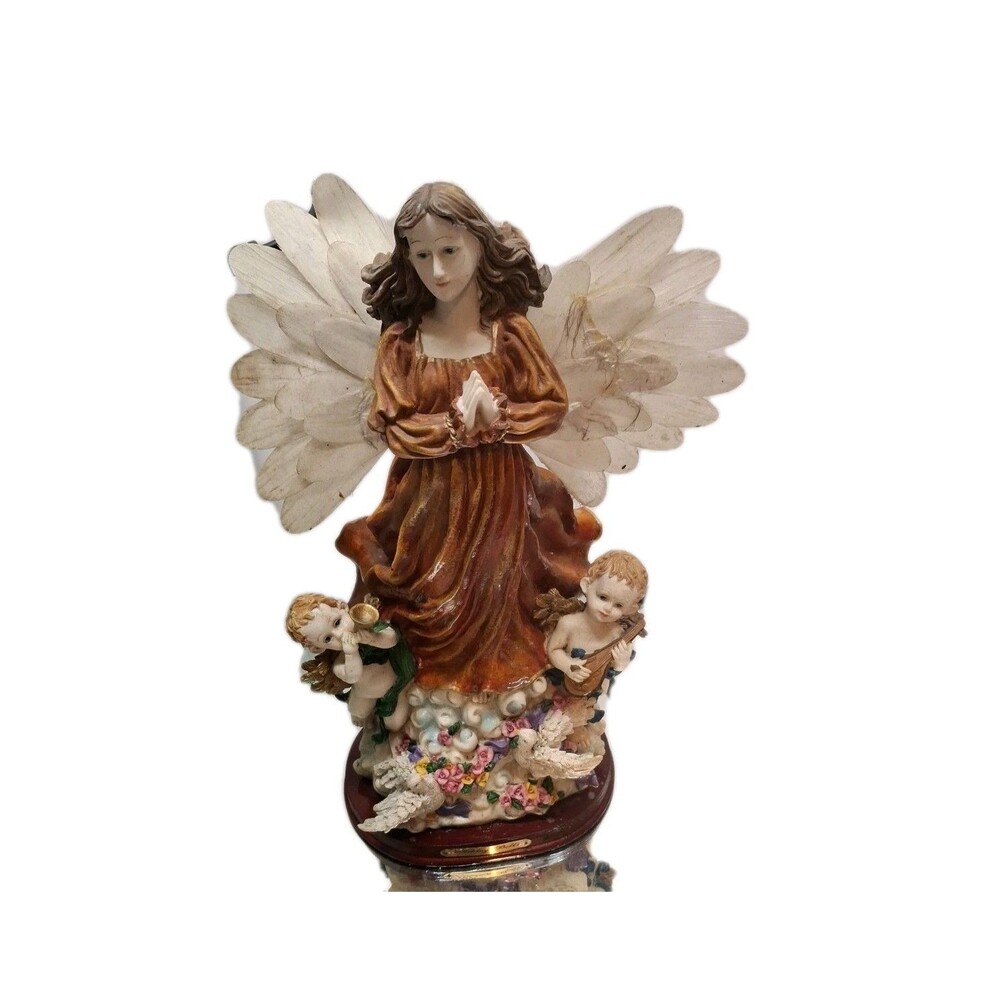 Ashley Belle Angel Figurine, Standing W Cherubs/ with Base, Resin